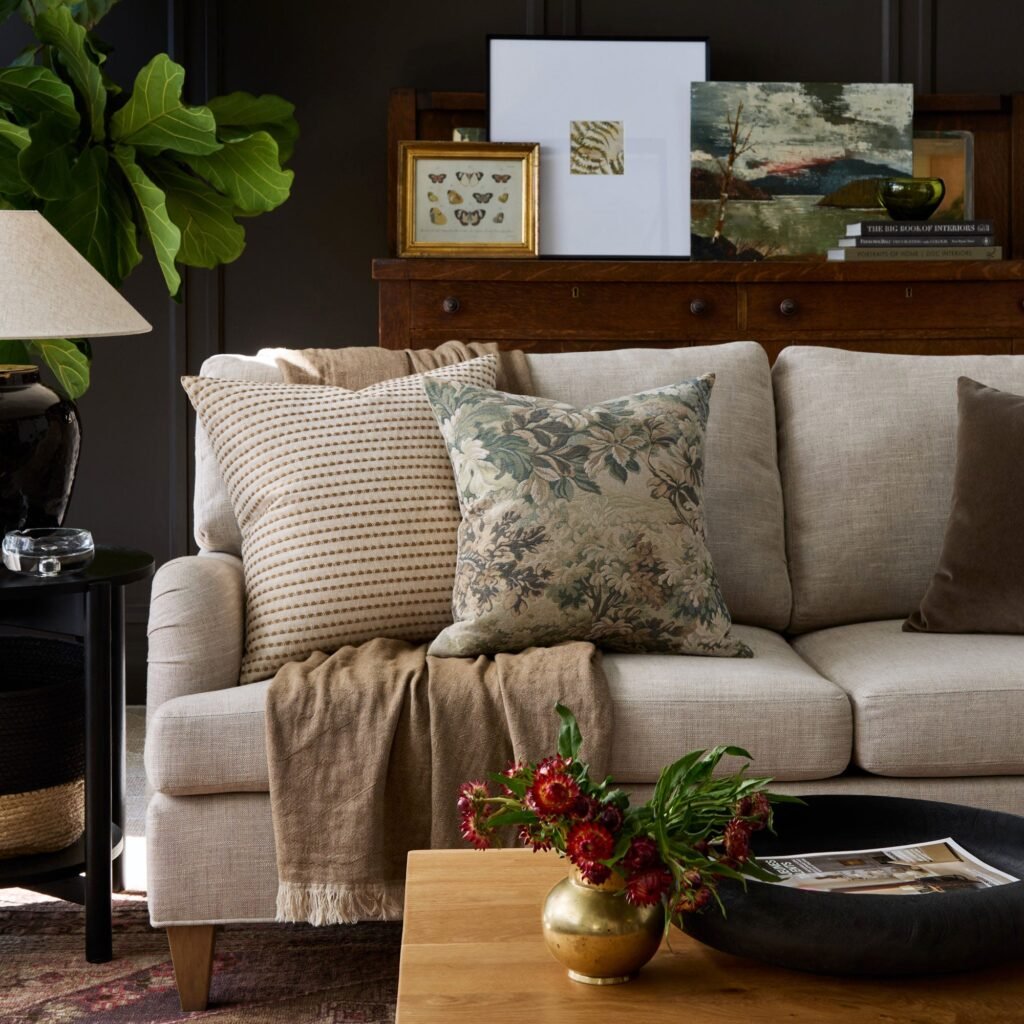 dash stripe 22x22 pillow, ochre