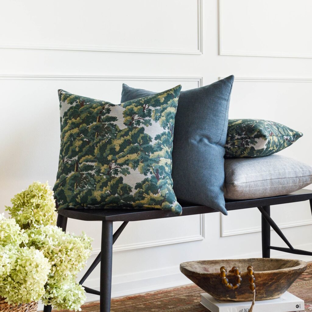 elora 20x20 pillow, forest green