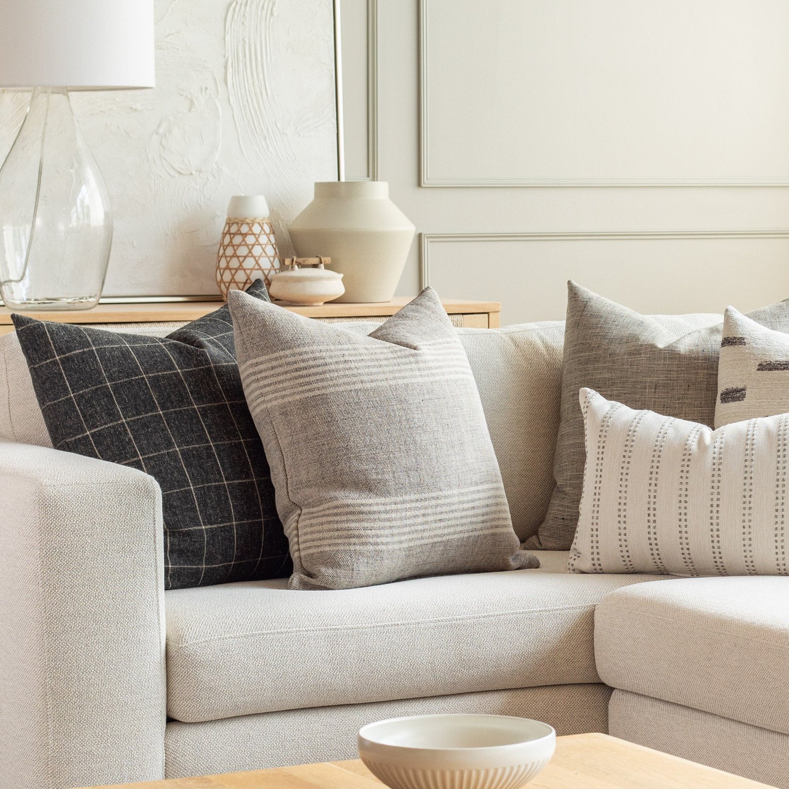 stockton stripe 22x22 pillow, graphite stockton stripe 22x22 pillow, graphite