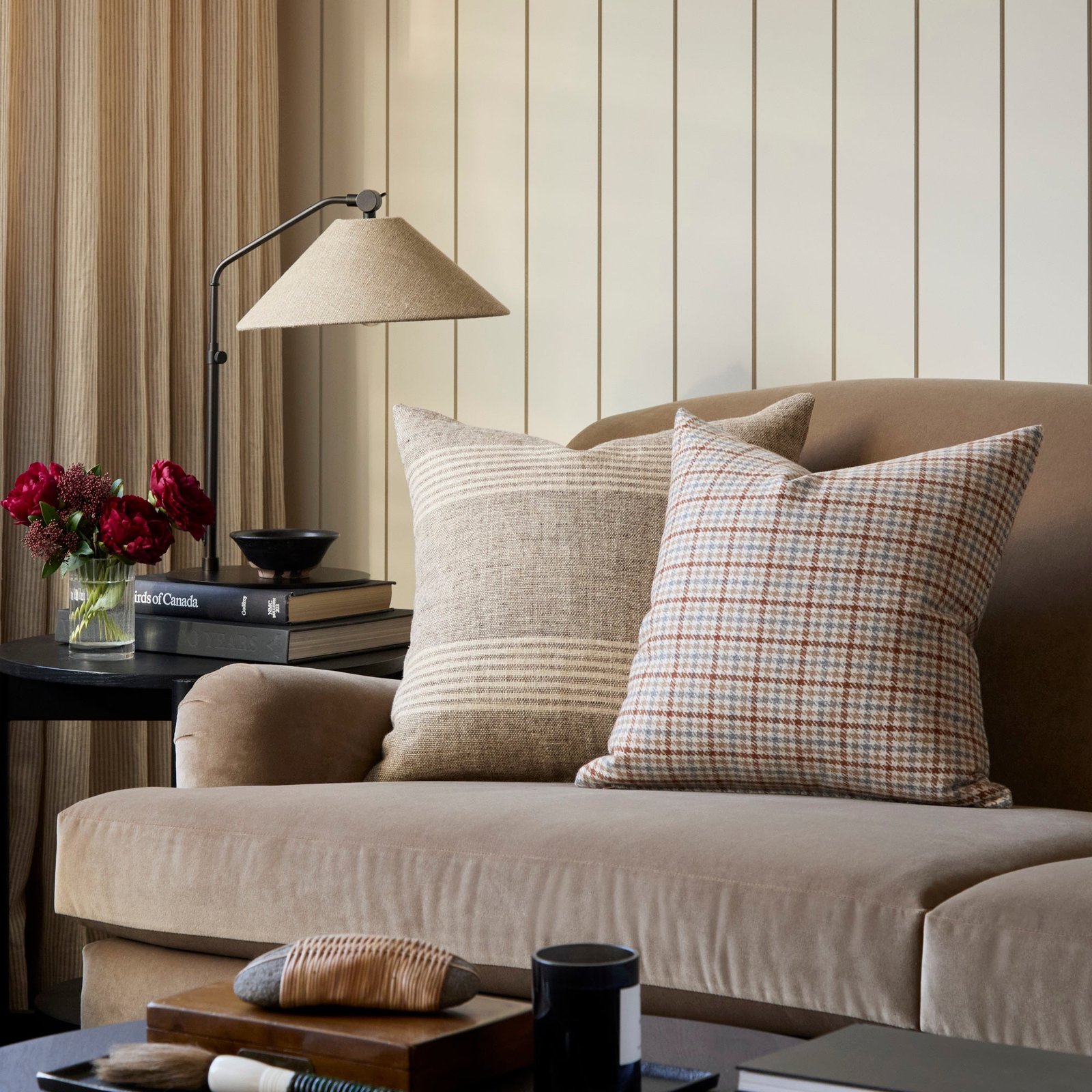 stockton stripe 22x22 pillow, graphite stockton stripe 22x22 pillow, graphite